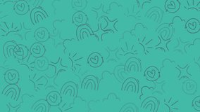 Pattern whimsical pattern of hearts suns stars clouds and rainbows creates a joyful design - Powered by Shutterstock - Get 15% off with code: PIKWIZARD15