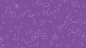 Pattern purple backdrop featuring technology travel and gaming icons creates an interesting visual pattern. - Powered by Shutterstock - Get 15% off with code: PIKWIZARD15