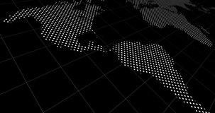 World map design created with glow pixels moving over a thin mesh in white on black - Powered by Shutterstock - Get 15% off with code: PIKWIZARD15