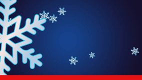 Animation of hanging decorations and happy birthday text against snowflake on blue background. Christmas festivity and birthday celebration concept - Powered by Shutterstock - Get 15% off with code: PIKWIZARD15