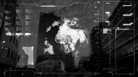 A white dashboard with data graphs chart analysis and a earth globe on a green screen background. Sport connections and digital interface concept digitally generated video. - Powered by Shutterstock - Get 15% off with code: PIKWIZARD15