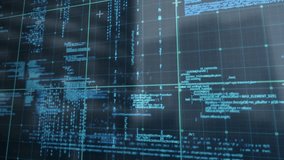 The blue matrix is a digital animation of buildings against the sky in a city. Global connections technology digital interface and connections concept digitally generated video. - Powered by Shutterstock - Get 15% off with code: PIKWIZARD15