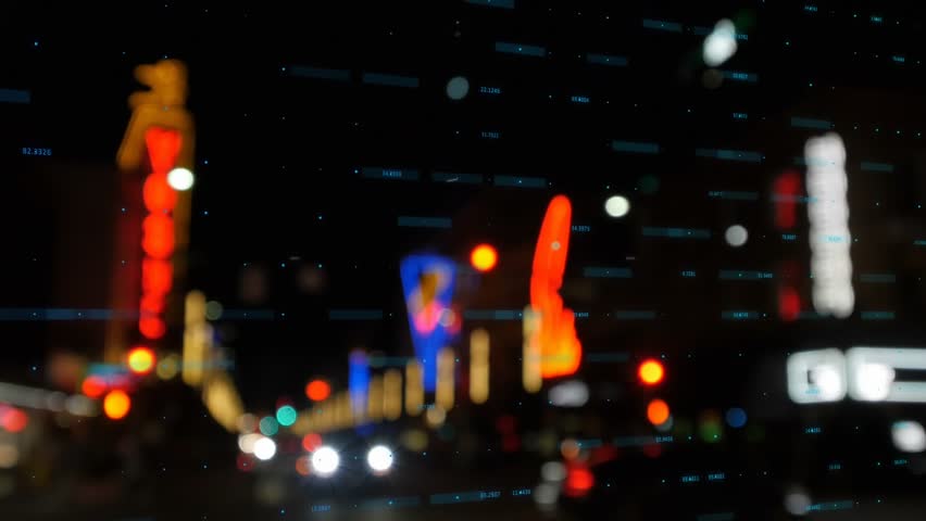 Animation of financial data processing and ticking clock over round scanner and night city traffic. Global finance and business technology concept - Powered by Shutterstock - Get 15% off with code: PIKWIZARD15