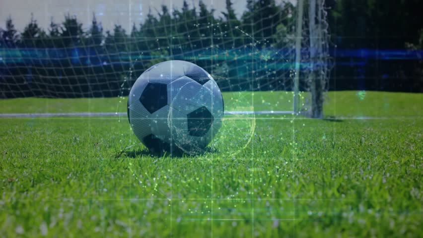 Foot tapping soccer ball overlaying keeper diving securing it defending goal opponent stepping over. Athletic, sports, competition, action, outdoor, intensity, agility - Powered by Shutterstock - Get 15% off with code: PIKWIZARD15