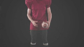 Athlete bouncing football and initiating sports tech network graphic growing behind shoulders. Sports, technology, connectivity, biomechanics, innovation, motion, digital - Powered by Shutterstock - Get 15% off with code: PIKWIZARD15