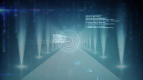 Floating reticle causing hand entering fragments forming globe linking nodes showing network links. Futuristic, technology, digital, innovation, network, connectivity, holographic - Powered by Shutterstock - Get 15% off with code: PIKWIZARD15