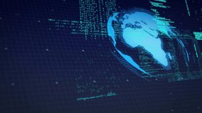 On startup 3D globe and bar chart emerging, code streaming circuits linking, visualizing data flow. Technology, analytics, visualization, futuristic, digital, innovation, interface - Powered by Shutterstock - Get 15% off with code: PIKWIZARD15