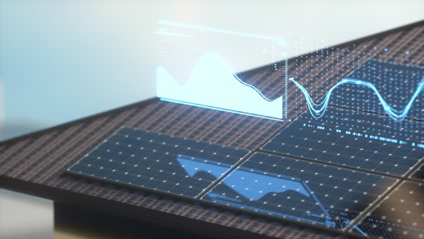 Innovative Solar Panel Technology Harnessing Renewable Energy with Digital Graphs for Enhanced Efficiency and Sustainability in Clean Environment - Powered by Shutterstock - Get 15% off with code: PIKWIZARD15