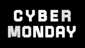 Cyber Monday neon text with fade up animation in white color and alpha channel. Perfect for futuristic themed Cyber Monday celebration. - Powered by Shutterstock - Get 15% off with code: PIKWIZARD15
