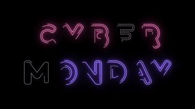 Cyber Monday neon text with glitch animation in random colors and alpha channel. Perfect for futuristic themed Cyber Monday celebration. - Powered by Shutterstock - Get 15% off with code: PIKWIZARD15