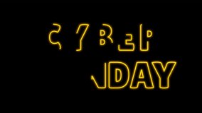 Cyber Monday neon text with stroke animation in yellow color and alpha channel. Perfect for futuristic themed Cyber Monday celebration. - Powered by Shutterstock - Get 15% off with code: PIKWIZARD15