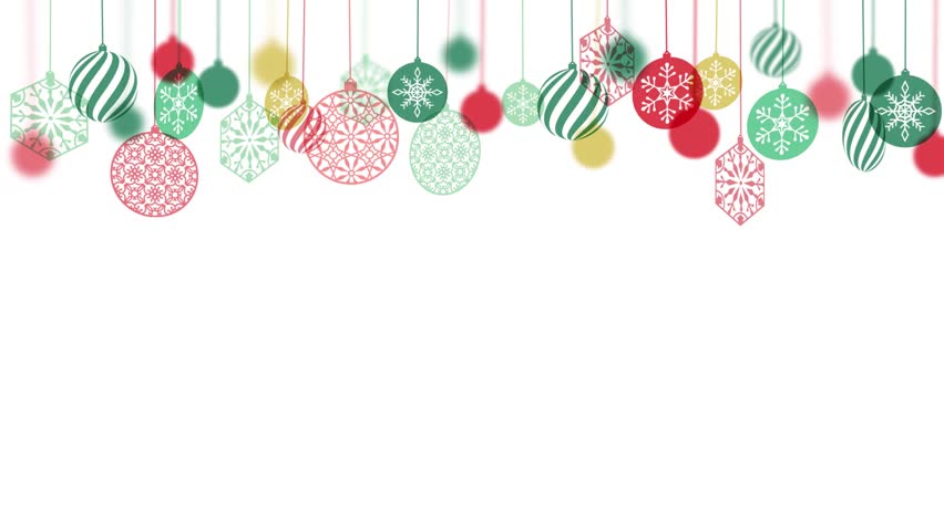 Pop Red and Green Christmas Ornaments Hanging Animation (Upper Frame, Colorful 2D)