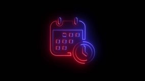 This image features a glowing blue and red icon of a calendar and a clock, symbolizing scheduling or time management - Powered by Shutterstock - Get 15% off with code: PIKWIZARD15