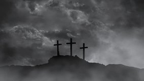 Silhouette of Christian Cross with Flashing Lightning - Powered by Shutterstock - Get 15% off with code: PIKWIZARD15
