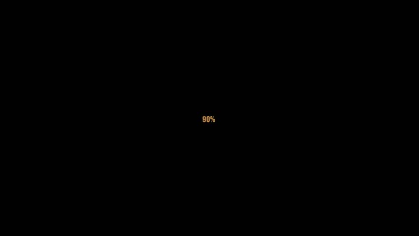 90 Percent Shiny Golden Text Animation on Black Background with Luxury Metallic Reflection and Elegant Typography Motion for Promo Video or Intro