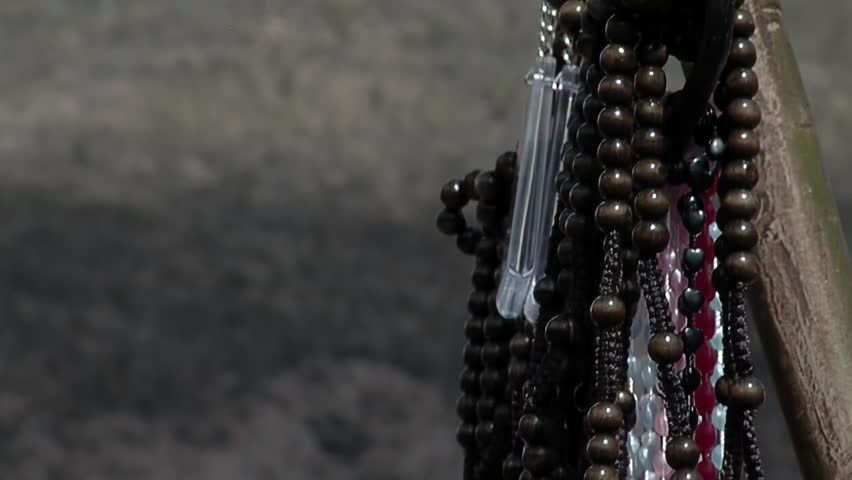 Rosaries Hanging at Sanctuary, Tilcara, Jujuy Province, Argentina - Close Up