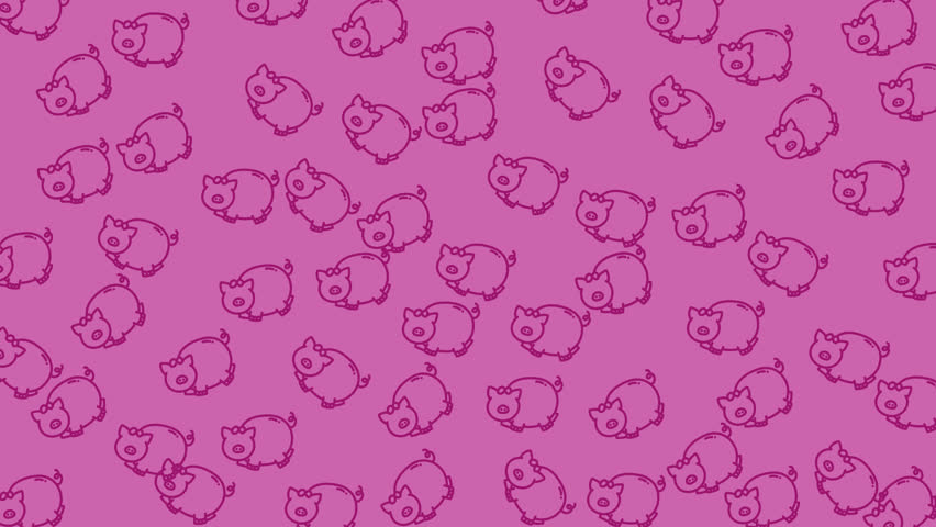 A joyful pink pig pattern with cute doodles piggy. Ideal for perfect design backgrounds
