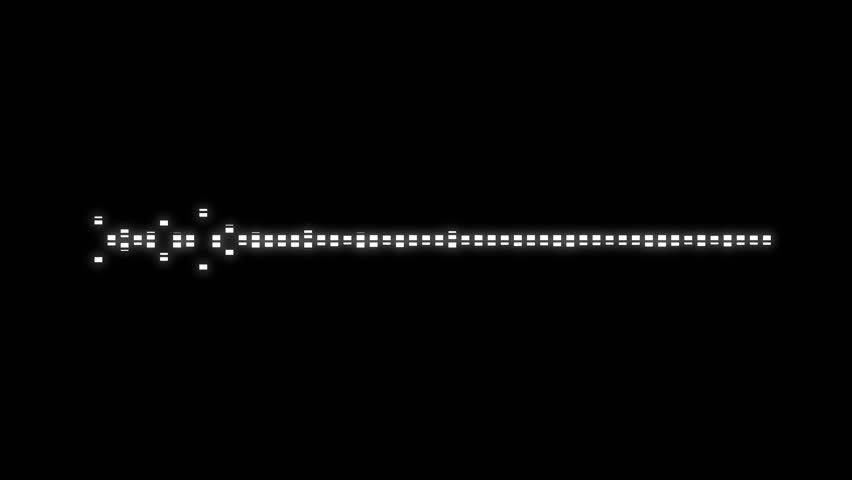 Audio Spectrum dynamic white sound wave animation on a black background. Audio frequency bars move rhythmically, visualizing sound in a modern seamless loop for editing and music visualization. 4K