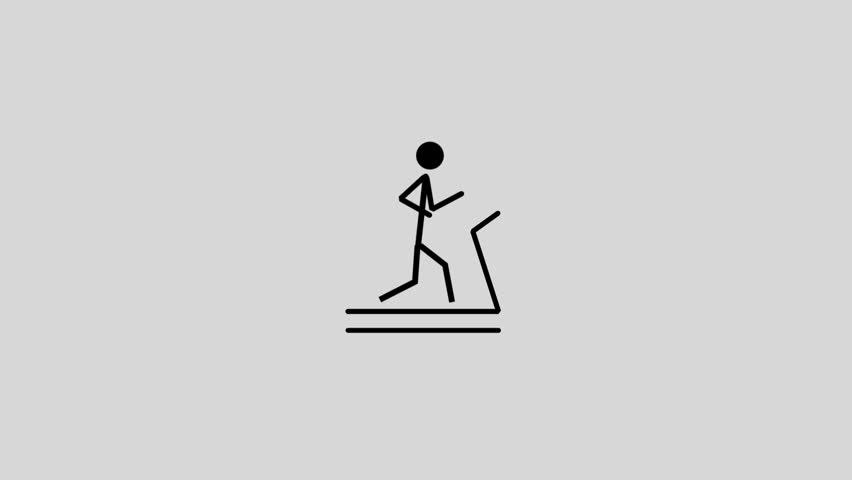 Minimal black and white gym icon animation in clean line art style. Perfect for fitness, workout, health, and sports-related projects. Simple motion graphics suitable for gym promotions, explainer vid