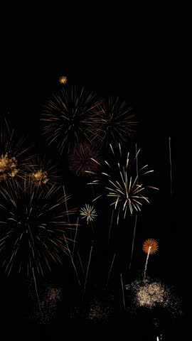 Fireworks show. New year's eve fireworks celebration. bright colorful festive fireworks for New Year's Eve celebrations on the background of the night sky Logo title reveal Intro Fireworks animation