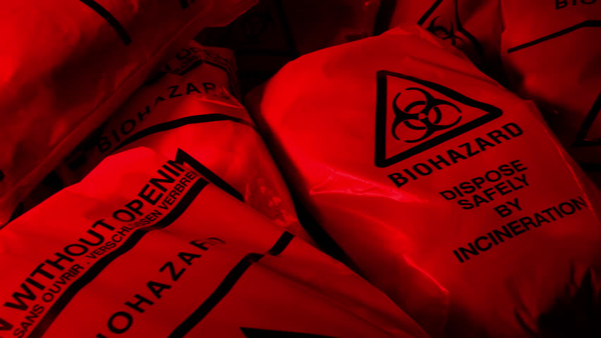 Biohazard Waste Bags Pile Disease Concept