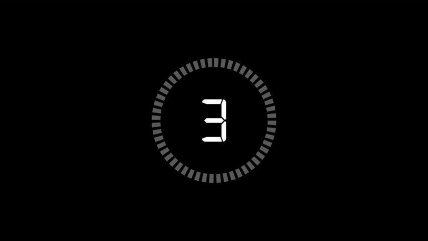 3 Second countdiwn timer animation video. 3 to 1 countdown video with transparent background. three, two, one animation video. countdown animation vedio with alpha channel in 4k.