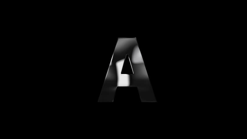 Letter A with lightning lights and alpha channel, alphabet, English letters
