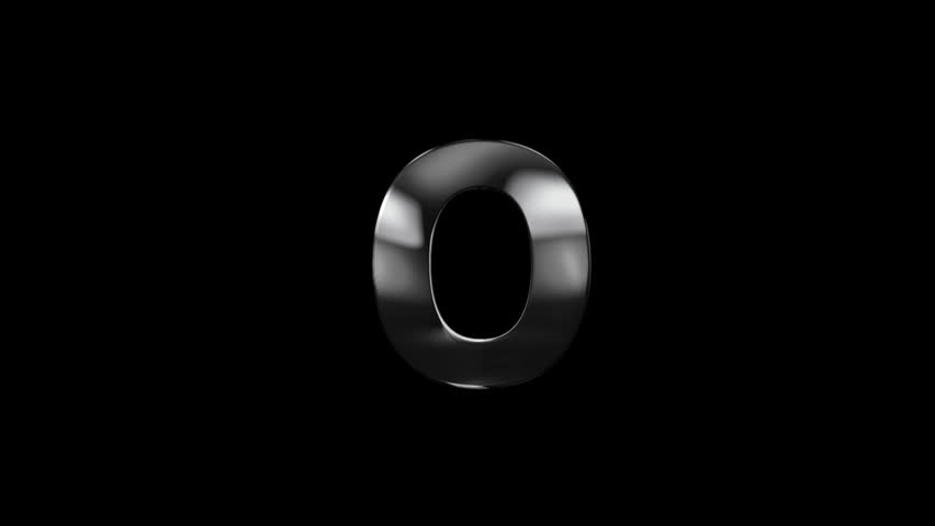 Letter O with lightning lights and alpha channel, alphabet, English letters