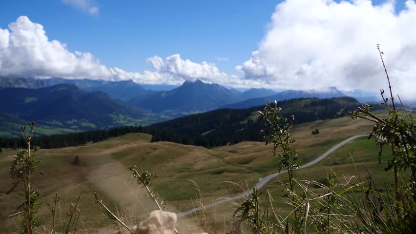 Views of the French Alps from the Semnoz mountain range near Annecy
