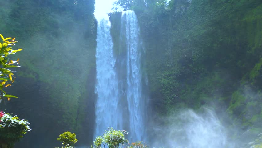 high waterfall with beautiful natural views
