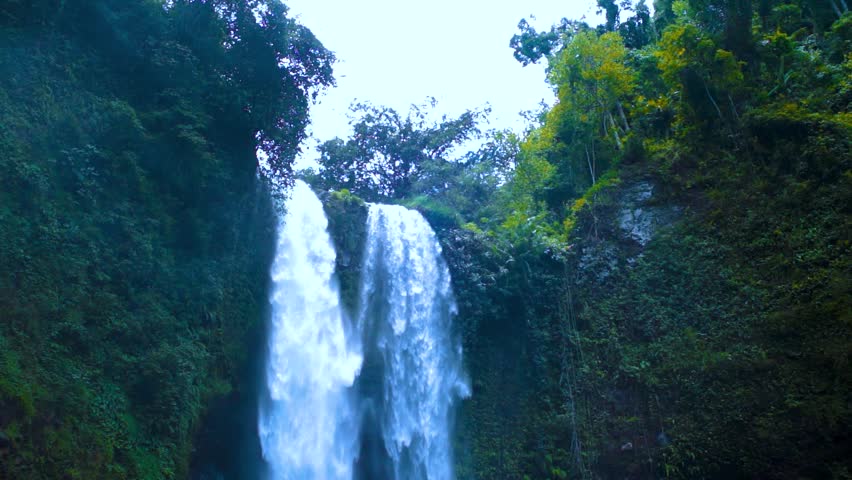 high waterfall with beautiful natural views