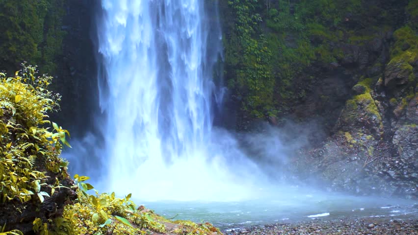 high waterfall with beautiful natural views