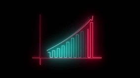 Neon blue and red bar chart with upward arrow on black background Keywords: bar chart, graph, neon, blue, red, upward arrow, growth, finance, business, data - Powered by Shutterstock - Get 15% off with code: PIKWIZARD15