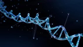 Loopable 3D Animation of Digital, Futuristic Looking DNA Structure being Scanned and Analyzed for Research Acceleration. Concept: Advanced AI-Powered Drug Discovery and Development - Powered by Shutterstock - Get 15% off with code: PIKWIZARD15