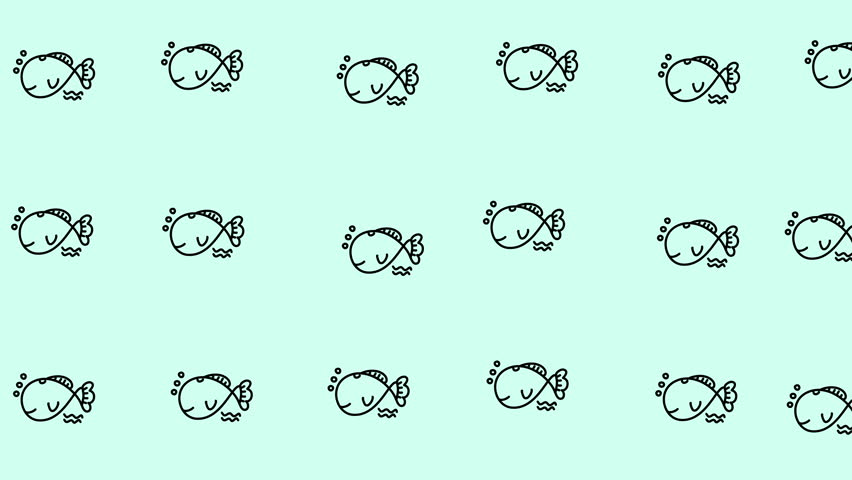 Looping pattern animal fish on pastel green, perfect for background designs, textiles, stationary, and digital wallpapers with an animal theme