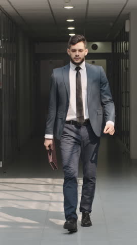 Confident entrepreneur celebrating success in office corridor dancing slow motion vertical video concept of positive energy inner strength and motivation