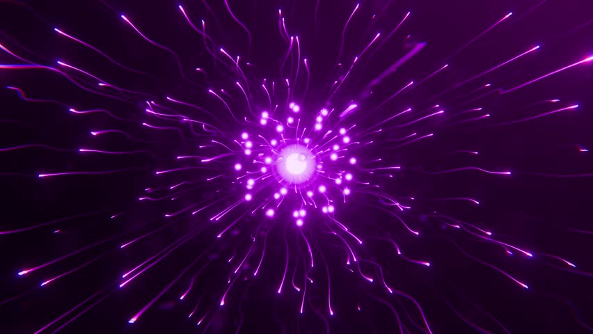 Futuristic Data Flow Orb with Radiant Light Trails Loop Animated
