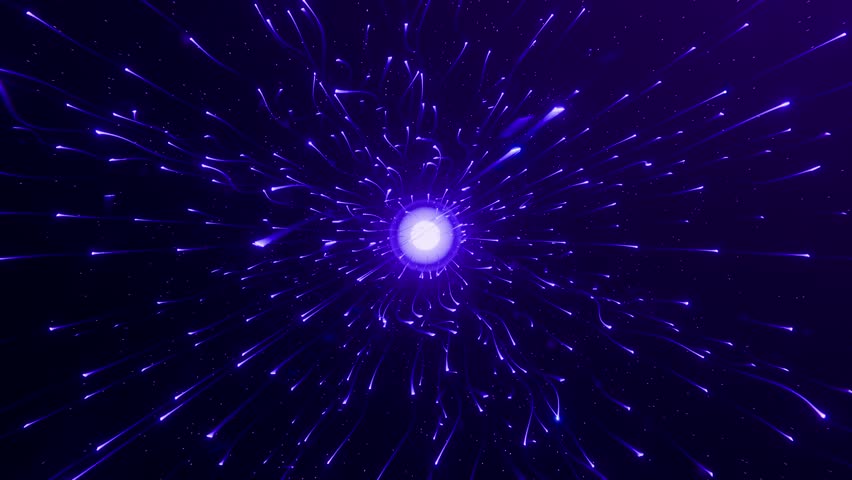 Futuristic Data Flow Orb with Radiant Light Trails Loop Animated
