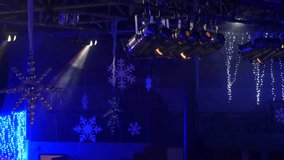 new year party in night club with xmas decoration and snowflakes, Christmas  background - Powered by Shutterstock - Get 15% off with code: PIKWIZARD15