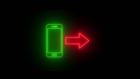 Neon glowing outgoing call sign animation on black background. - Powered by Shutterstock - Get 15% off with code: PIKWIZARD15