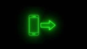 Neon glowing outgoing call sign animation on black background. - Powered by Shutterstock - Get 15% off with code: PIKWIZARD15