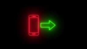 Neon glowing outgoing call sign animation on black background. - Powered by Shutterstock - Get 15% off with code: PIKWIZARD15