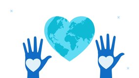 World Heart Day lettering illustration featuring hands gently holding hearts, symbolizing love, care, and global awareness for heart health and well-being. Ideal for medical, wellness, and healthcare  - Powered by Shutterstock - Get 15% off with code: PIKWIZARD15