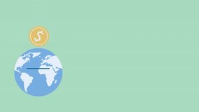 Creative concept of coin money with Planet Earth, representing global finance, economy, currency trade, and worldwide investment. Perfect for business, banking, and international economic themes. - Powered by Shutterstock - Get 15% off with code: PIKWIZARD15