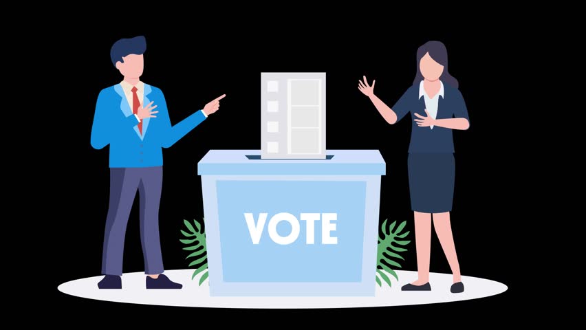 Presidential election candidate vote time animation