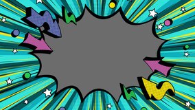 Comic style photo video frame showing speed lines, halftone dots, and blank speech bubble - Powered by Shutterstock - Get 15% off with code: PIKWIZARD15