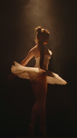Ballet Dancer in Classic Tutu Moving Gracefully Under Warm Stage Light Symbolizing Confidence Harmony and Artistic Freedom Through Elegant Expression