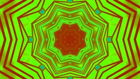 An AI-generated illustration of a green and red symmetrical star pattern with abstract geometric lines - Powered by Shutterstock - Get 15% off with code: PIKWIZARD15