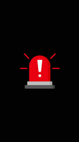 Emergency Alert Siren Warning Alarm Icon Animation Vertical