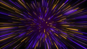 Dynamic abstract animation of colorful light streaks zooming through space, creating a futuristic warp speed tunnel effect in purple and yellow tones. Perfect for sci-fi, motion backgrounds. - Powered by Shutterstock - Get 15% off with code: PIKWIZARD15